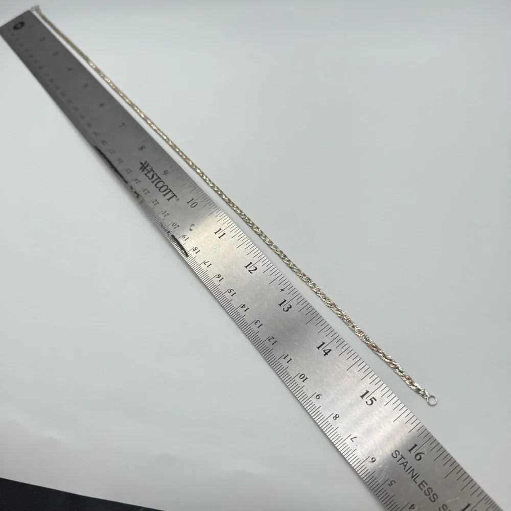 Elegant Vior Sterling Silver Multi Strand Woven Chain Necklace 15.5”